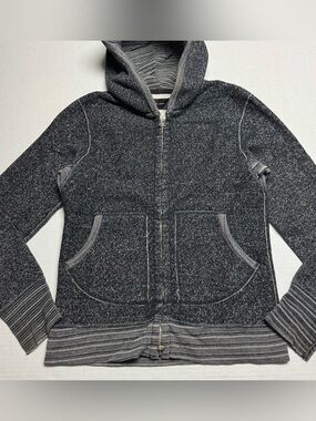 Wings + Horns Slim Fit Tiger Fleece Two-Way Zip Hoodie Size: M Damaged Cuffs